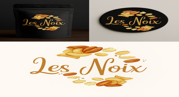 تصميم شعار يسوّق لك! لوجو أنيق لمشروع المكسرات Les Noix
